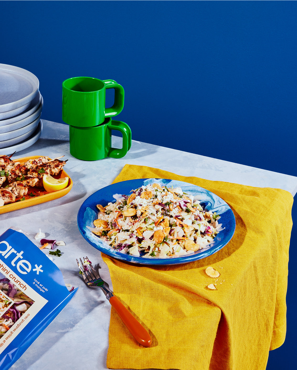 arte* salads Maple Tahini Crunch Table Setting