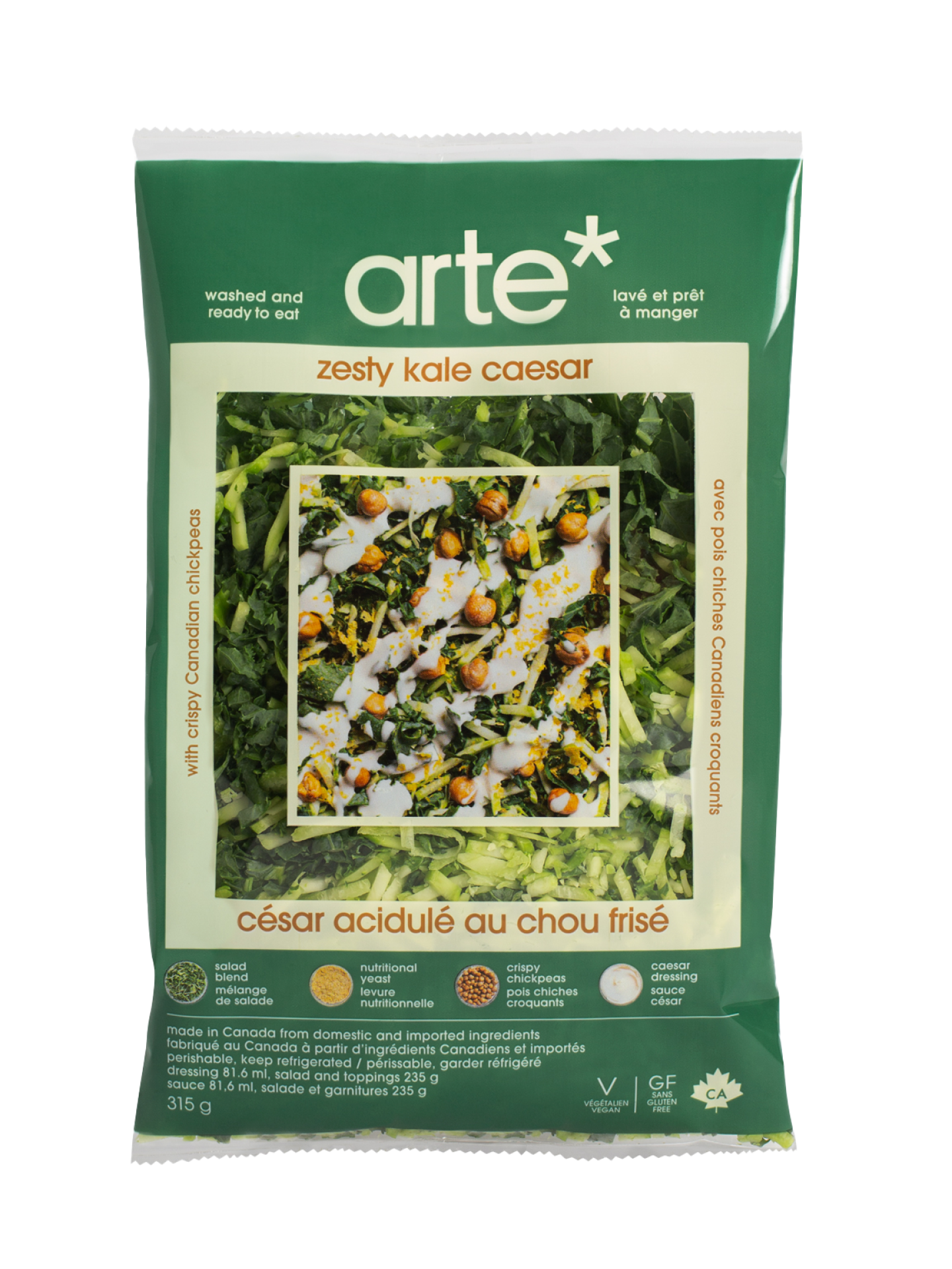 arte* salads Zesty Kale Caesar