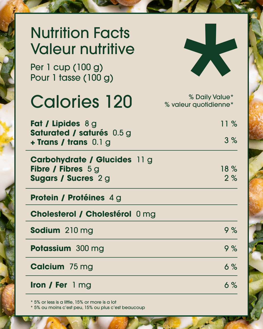 arte Kale Caesar nutritional badge